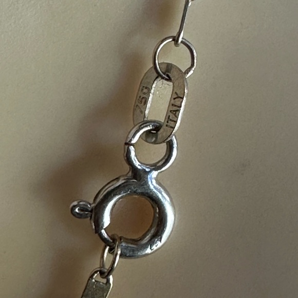 100% DIAMONDS 18K WHITE GOLD NECKLACE/ MADE IN ITALY - Picture 7 of 16